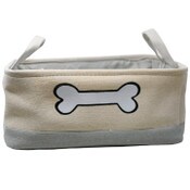 Wholesale - 16x12x7 Khaki Two-Tone Pet Storage Bin wWhite Bone Embroidery C/P 12, UPC: 848771022551